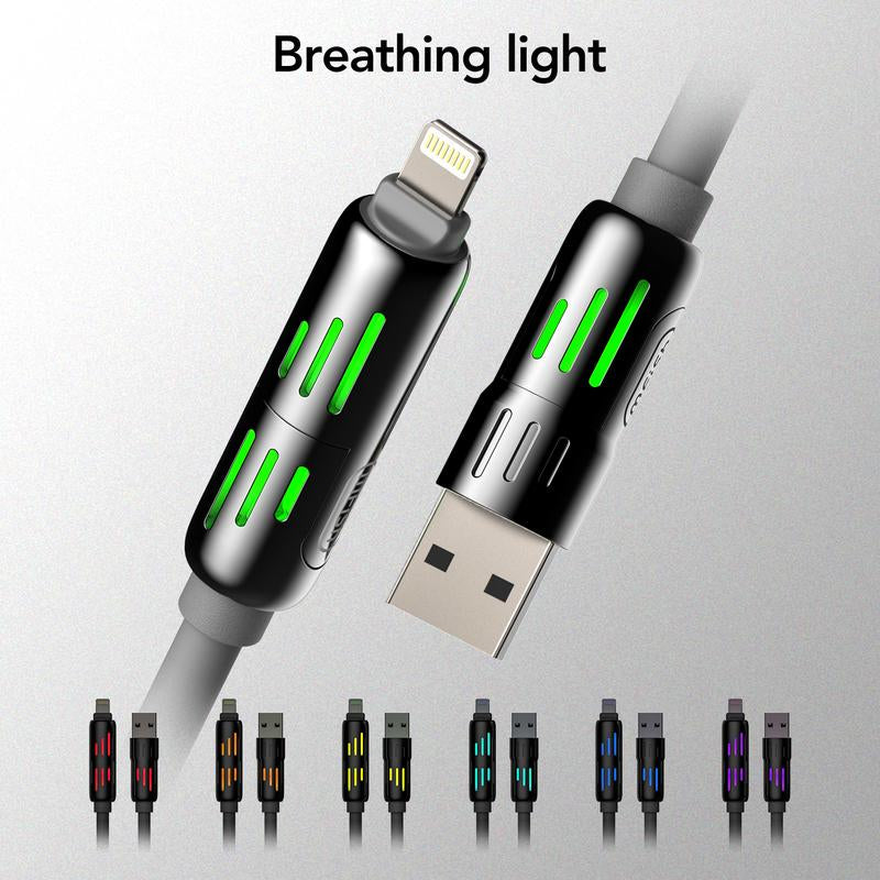 2-Pack Mfish Universal 4-In-1 Multi USB Charging Cable – USB A, Type C, Lightning Connectors – MAX 240W Fast Charging & Data Sync for Iphone, Samsung and Efficient Electronic Smartphones