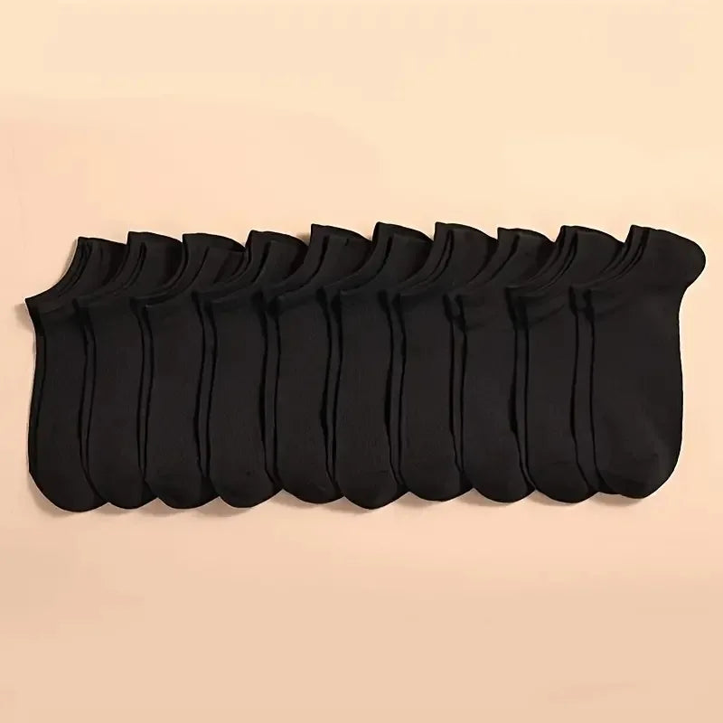 Unisex Casual Boat Socks - Soft, Breathable & Moisture-Wicking Ankle Socks (5/10/20/30 Pairs)