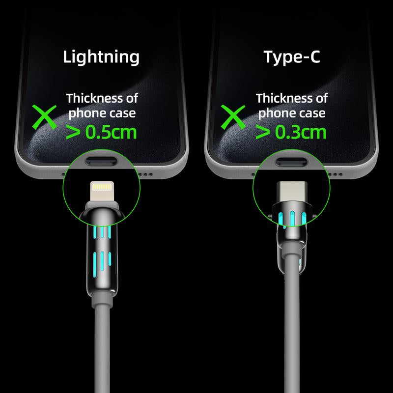 2-Pack Mfish Universal 4-In-1 Multi USB Charging Cable – USB A, Type C, Lightning Connectors – MAX 240W Fast Charging & Data Sync for Iphone, Samsung and Efficient Electronic Smartphones