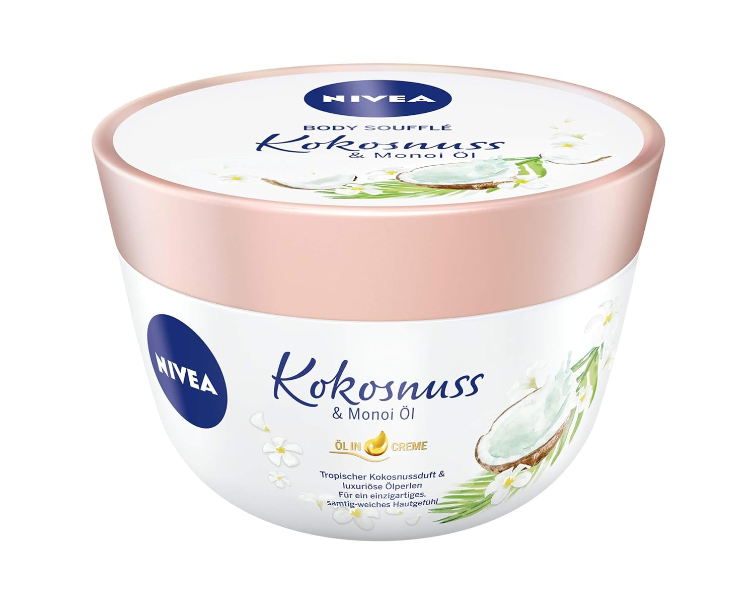 NIVEA Body Soufflé Coconut & Monoi Oil - 24H Moisturizing Care for Dry and Extremely Dry Skin (200ml)