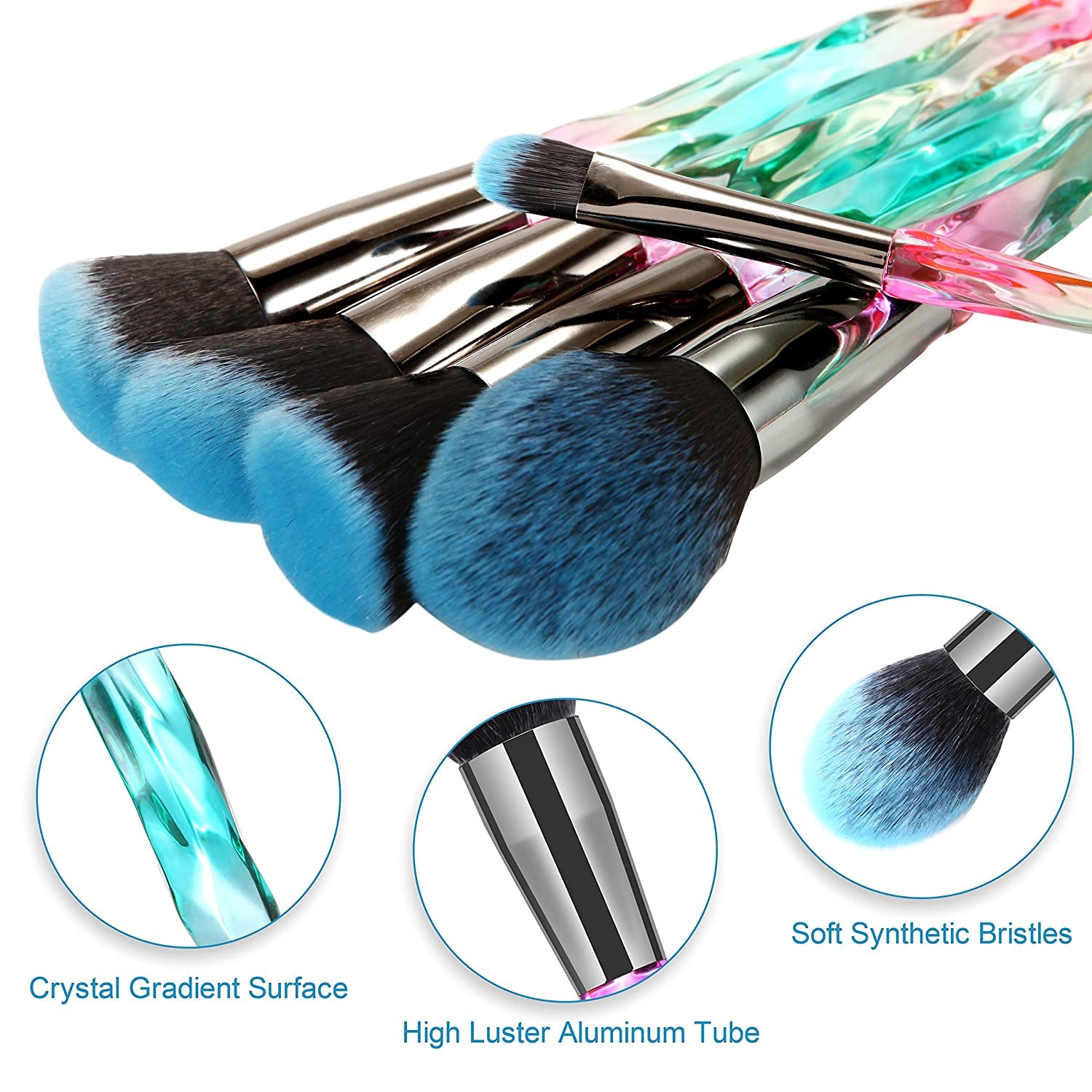 Pinselset Makeup Make up Pinsel Set 15 Stück Premium Synthetische Borsten Kristallgriff Kabuki Foundation Gesicht Lippen Auge Professional Mit Sternengeschenkbox
