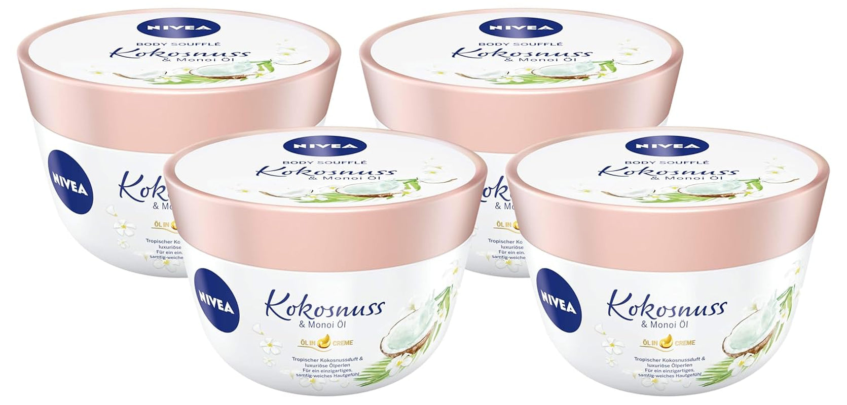 NIVEA Body Soufflé Coconut & Monoi Oil - 24H Moisturizing Care for Dry and Extremely Dry Skin (200ml)