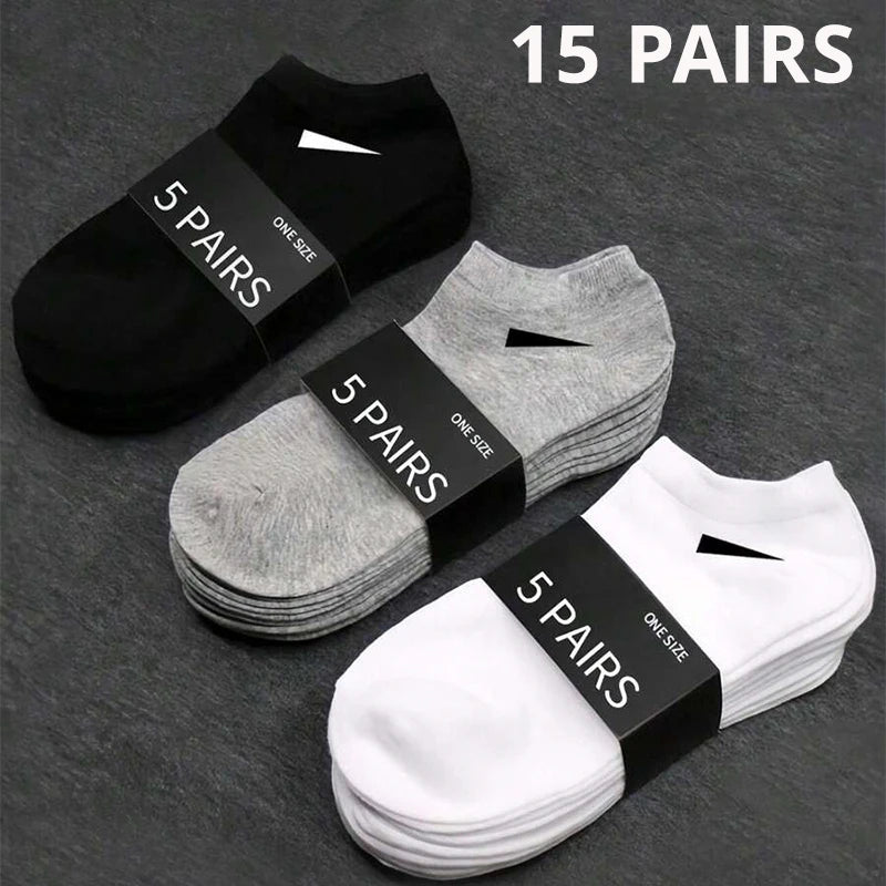 Unisex Casual Boat Socks - Soft, Breathable & Moisture-Wicking Ankle Socks (5/10/20/30 Pairs)