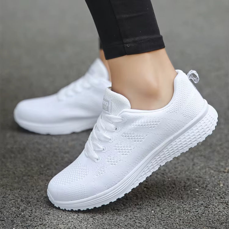 Ultra-Lightweight Breathable White Sports Sneakers for Women - Perfect for Basketball and Casual Outings!