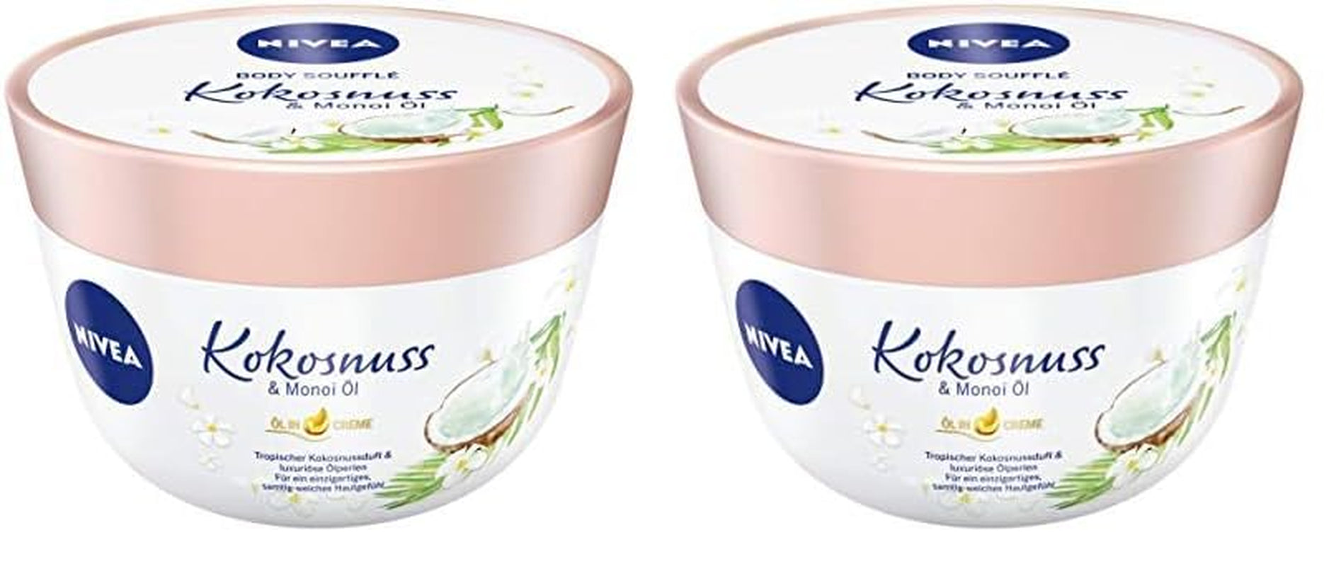 NIVEA Body Soufflé Coconut & Monoi Oil - 24H Moisturizing Care for Dry and Extremely Dry Skin (200ml)