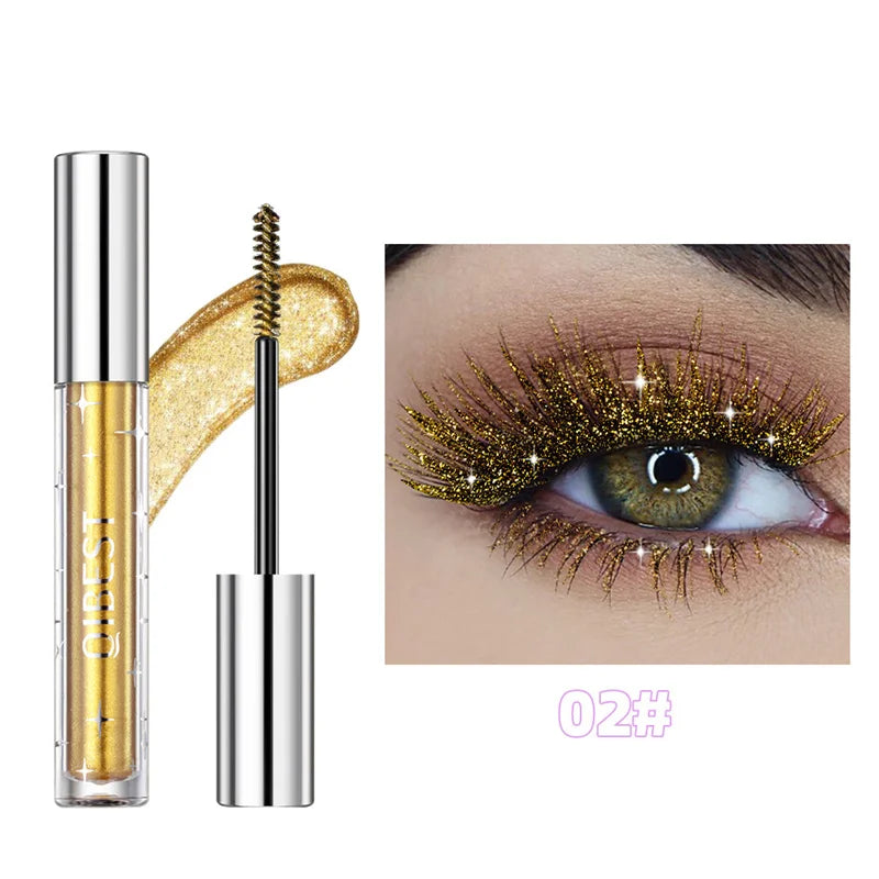 Sliver Gold Purple Glitter Mascara Quick Dry Long Lasting Waterproof Curling Thick Shiny Eyelash Fashional Sexy Diamond Mascara