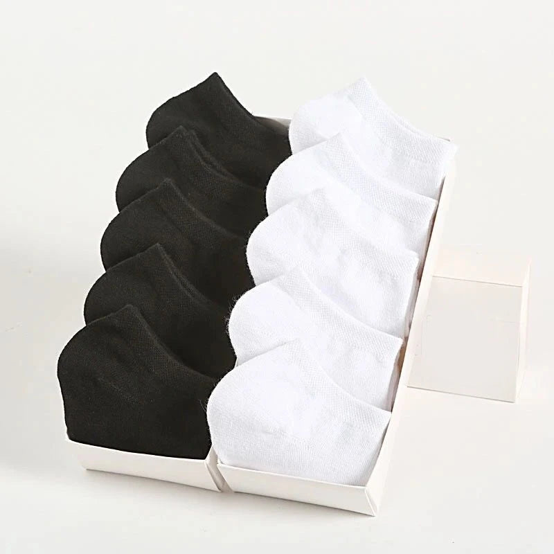 Unisex Casual Boat Socks - Soft, Breathable & Moisture-Wicking Ankle Socks (5/10/20/30 Pairs)
