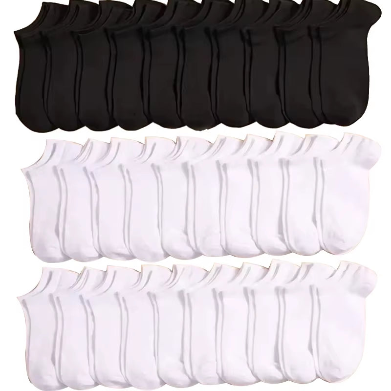 Unisex Casual Boat Socks - Soft, Breathable & Moisture-Wicking Ankle Socks (5/10/20/30 Pairs)