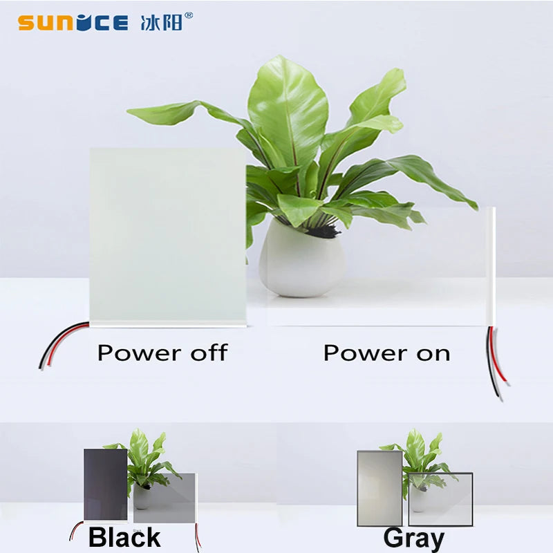 Transform Your Space with SUNICE Switchable PDLC Smart Film - Versatile White/Black/Gray Adhesive Samples for Stunning Rear Projection Screens