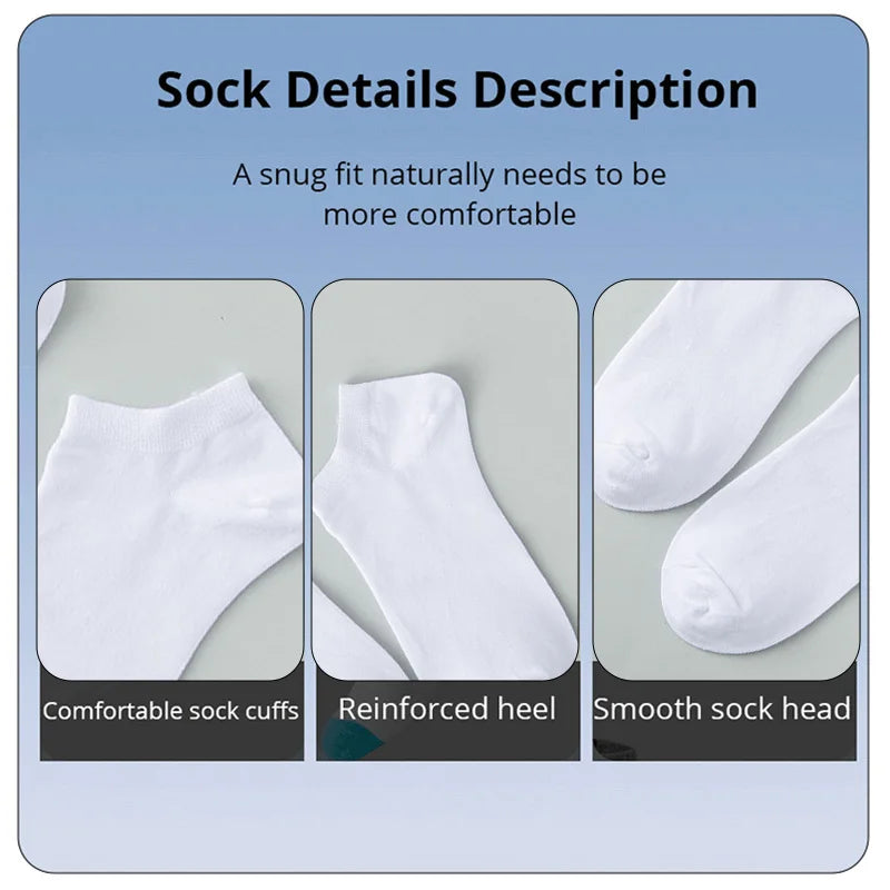 Unisex Casual Boat Socks - Soft, Breathable & Moisture-Wicking Ankle Socks (5/10/20/30 Pairs)
